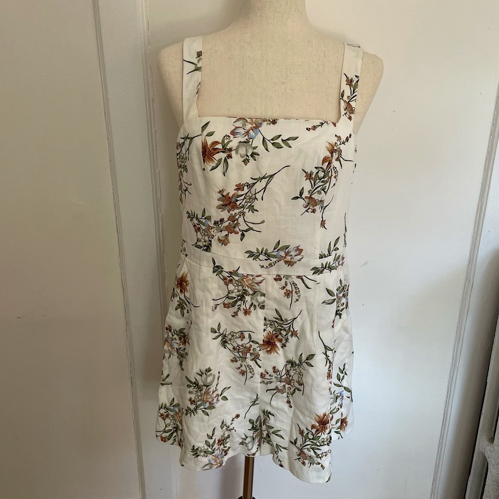 Kookaï Tropical Floral Print Linen Romper